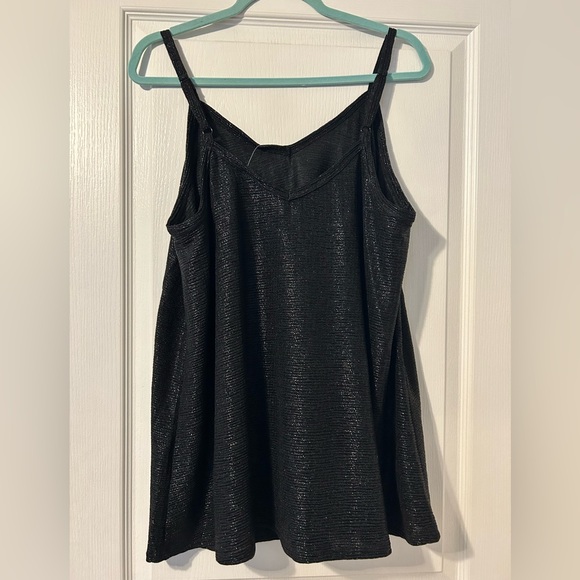Torrid Shine Black Metallic Deep V Tank Top - Picture 4 of 4